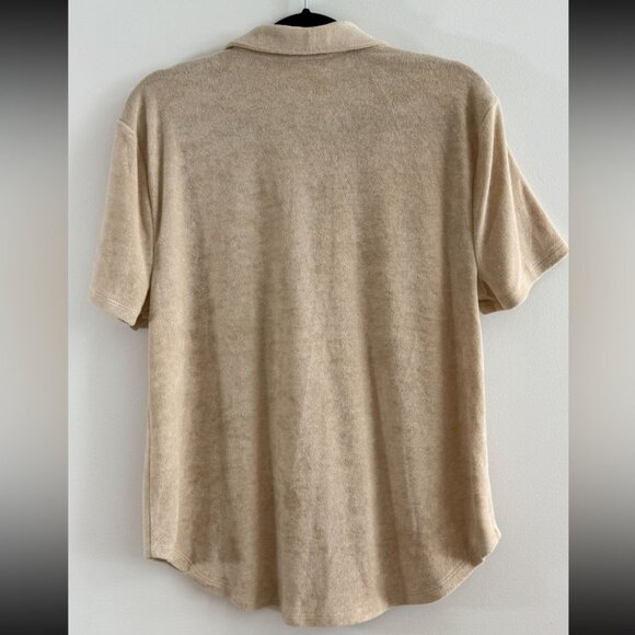 Lovers + Friends Kaia Cream Terry Cloth Button Front Top - Picture 5 of 9